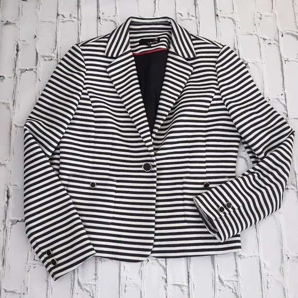 LAURA STRIPED NAUTICAL BLAZER SZ 12 - Picture 1 of 9